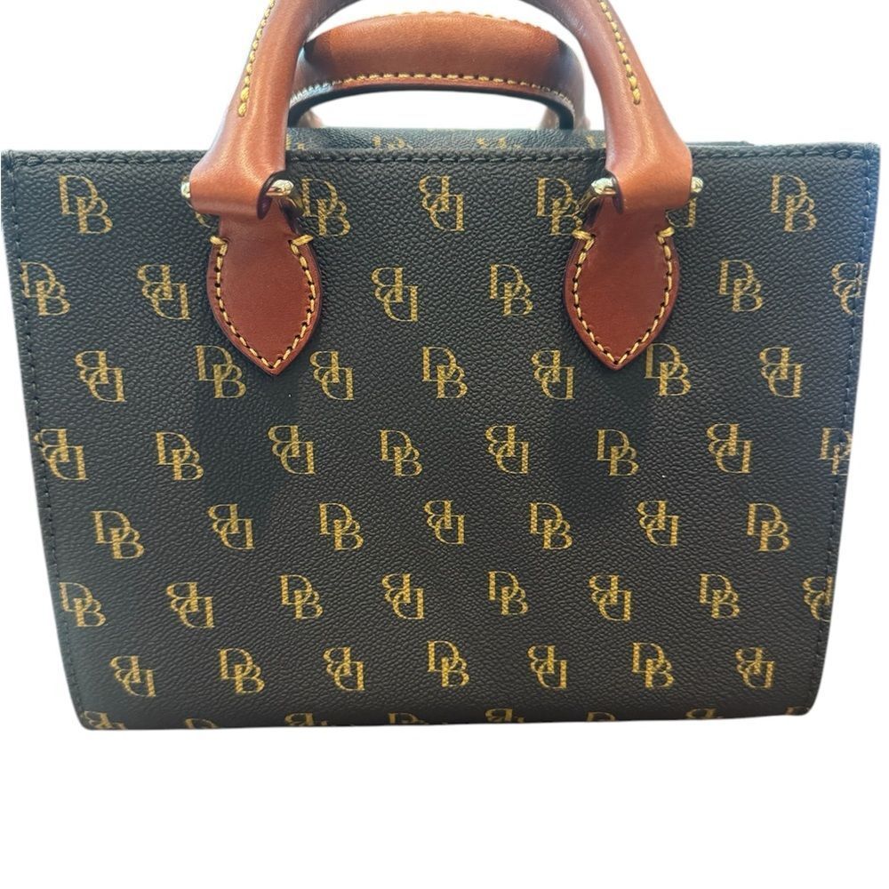 Dooney & Bourke Gretta Cotton Mini Janie Satchel. Brown T’More NWT - Picture 2 of 5